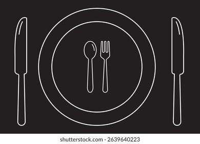 Fork knife spoon sign set.  Tableware instruments. Restaurant icon. Breakfast lunch dinner icon. Menu sign. Cafe icon set.