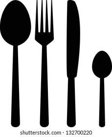 fork knife spoon silhouette