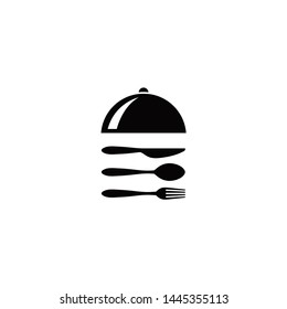 Fork, knife and spoon silhouette minimalist restaurant vector kitchen set