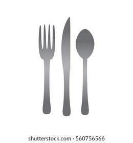 Fork Knife and Spoon Silverware Icon in Color Gradient Vector