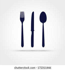 Fork, knife and spoon vector 