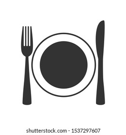 Fork, knife and spoon vector icon. Food, restaurant icon