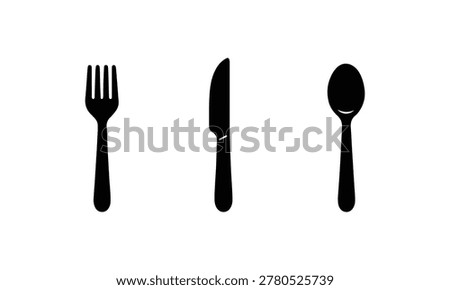 Fork Knife Spoon Vector Icon Set for Restaurant and Food Design