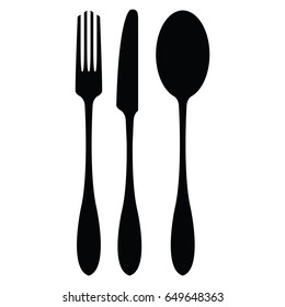 Fork, knife and spoon vector illustration