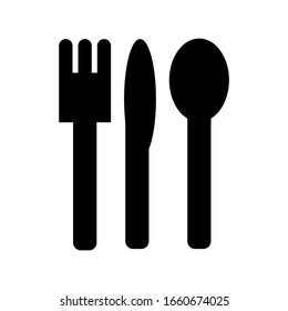 Gabel, Messer und Löffel.Besteck-Symbol einzeln auf weißem Hintergrund. Vektorillustration