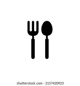 Fork and knife stencil icon. Line with Editable stroke. Symbol vector illustration design element