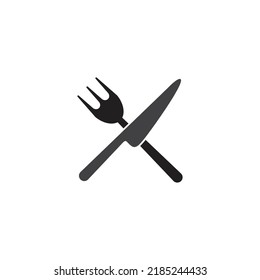 icono de diseño de silueta de símbolo de cuchillo de bifurcación vectorial