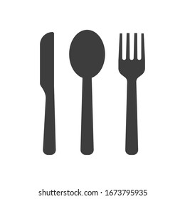 Fork, knife, tablespoon sign icon isolated on white background. Vector illustration. Eps 10.