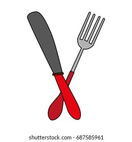 fork and knife utensil kitchen