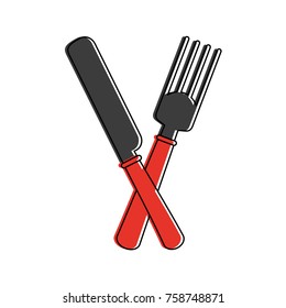 Fork and knife utensils icon vector illustration graphic design