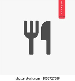 Fork and knife vector icon. Cutlery symbol. Restaurant logo. Best modern flat pictogram illustration for web and mobile apps design