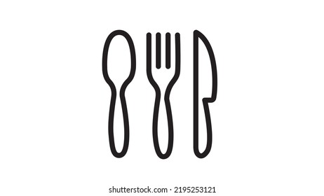 Fork and knife vector icon illustration. Line with Editable stroke