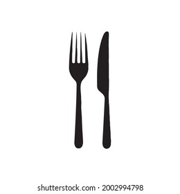 Fork with knife vector icon isolated