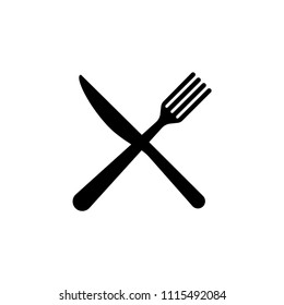Fork and knife vector icon, restaurant symbol. Simple, flat design for web or mobile app