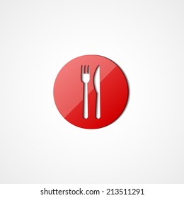 Fork and knife web icon on white background