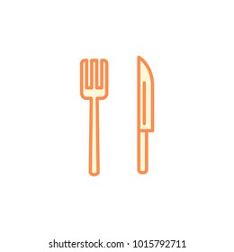 Fork and Knife Western Restaurant icon. Kitchen appliances for cooking Illustration. Simple thin line style symbol.