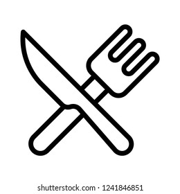 Fork and knife.restaurant editable outline icon