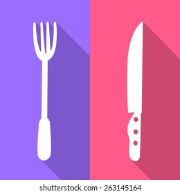 fork and knift icons set great for any use. Vector EPS10.