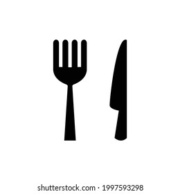 Fork and knive vector icon, isolated on white background