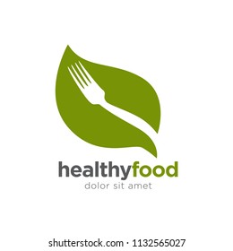 Fork Leaf Logo Symbol Design Illustration