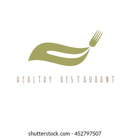 fork and leaf vector design template illustration