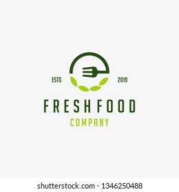 fork leaves leaf nature logo vector icon illustration