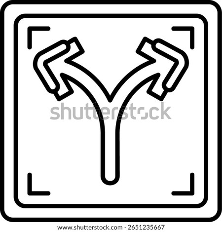 Fork Left Right Filled Style Icon Design