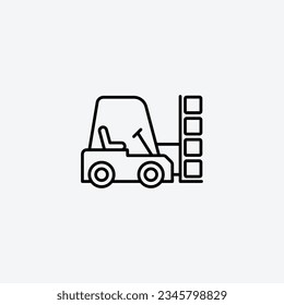 Fork lift line icon vector illustration