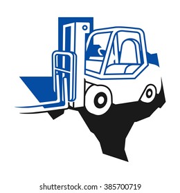 fork lift logo vector. Texas Map.