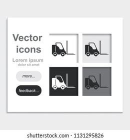 Fork lift placed on web page template flat vector icon.