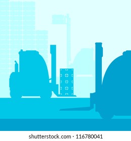 Fork lift truck with load vector background vector