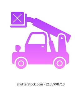 Diseño de iconos de gradiente de glifo del elevador de la horquilla