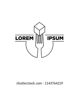FORK LINE ART LOGO TEMPLATE FOR RESTAURANT VECTOR ILLUSTRATION EPS 10 DOWNLOAD