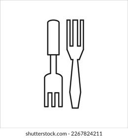 fork line vector new icon