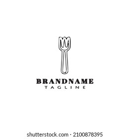 fork logo cartoon icon design template black modern isolated illustration