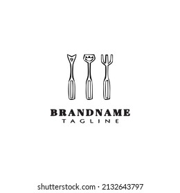 fork logo cartoon icon design template black modern isolated illustration