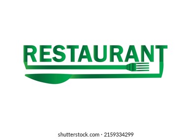 The fork logo to denote a restaurant for the icons of websites and electronic applications. The logo and symbol of a luxurious and elegant restaurant.Logo with fonts,vector illustration.