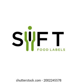
fork logo with wordmark style for restaurant, food vector design