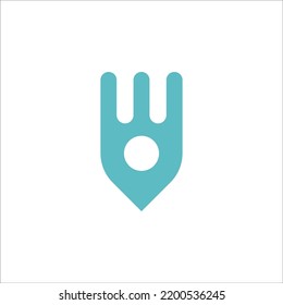 fork and map pin logo design vector sign