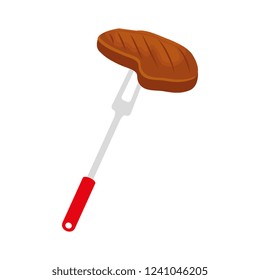 fork with meat beef