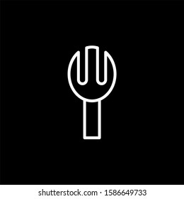 Fork Minimalist and Modern Outline Hand drawn Style Icon