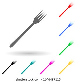 fork multi color style icon. Simple glyph, flat vector of kitchen tools icons for ui and ux, website or mobile application