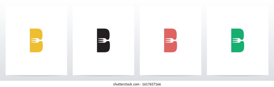 Fork On Letter Logo Design B