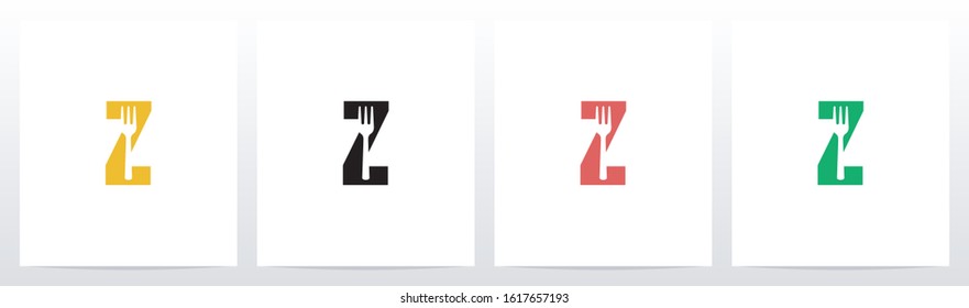 Fork On Letter Logo Design Z