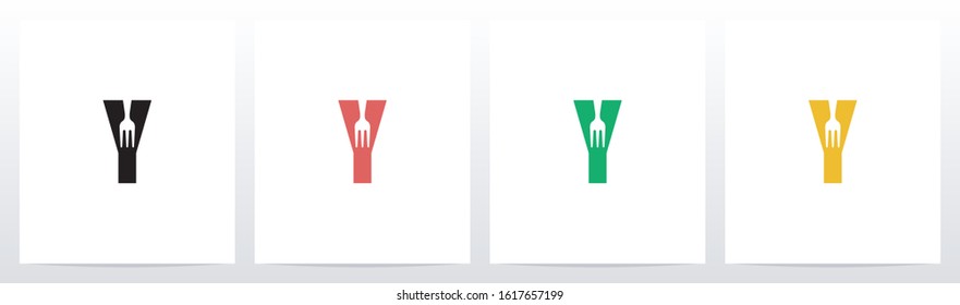 Fork On Letter Logo Design Y