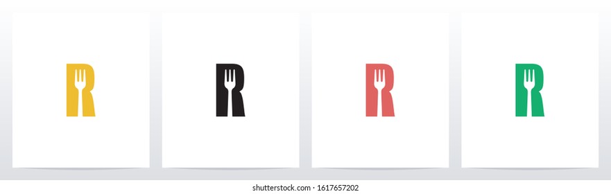 Fork On Letter Logo Design R