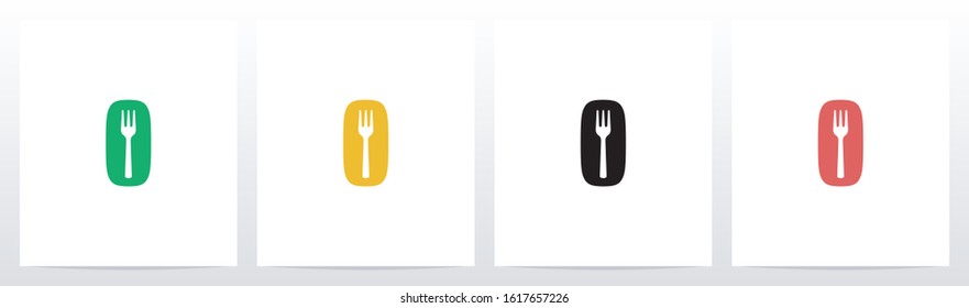 Fork On Letter Logo Design O