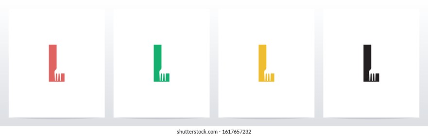 Fork On Letter Logo Design L
