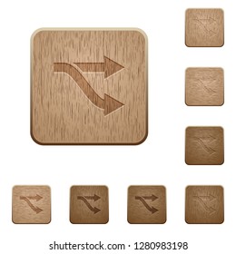 Fork on rounded square carved wooden button styles