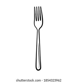 Fork Outline Printable Vector Illustration